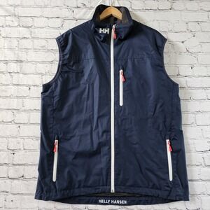 Helly Hansen Mens XXL Navy Blue Sailing Vest Full Zip Fleece Lined RN 73983